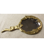 Antique Pierrot Clown &amp; Moon Brass Hand Held Vanity Mirror - $1,921.97 MXN