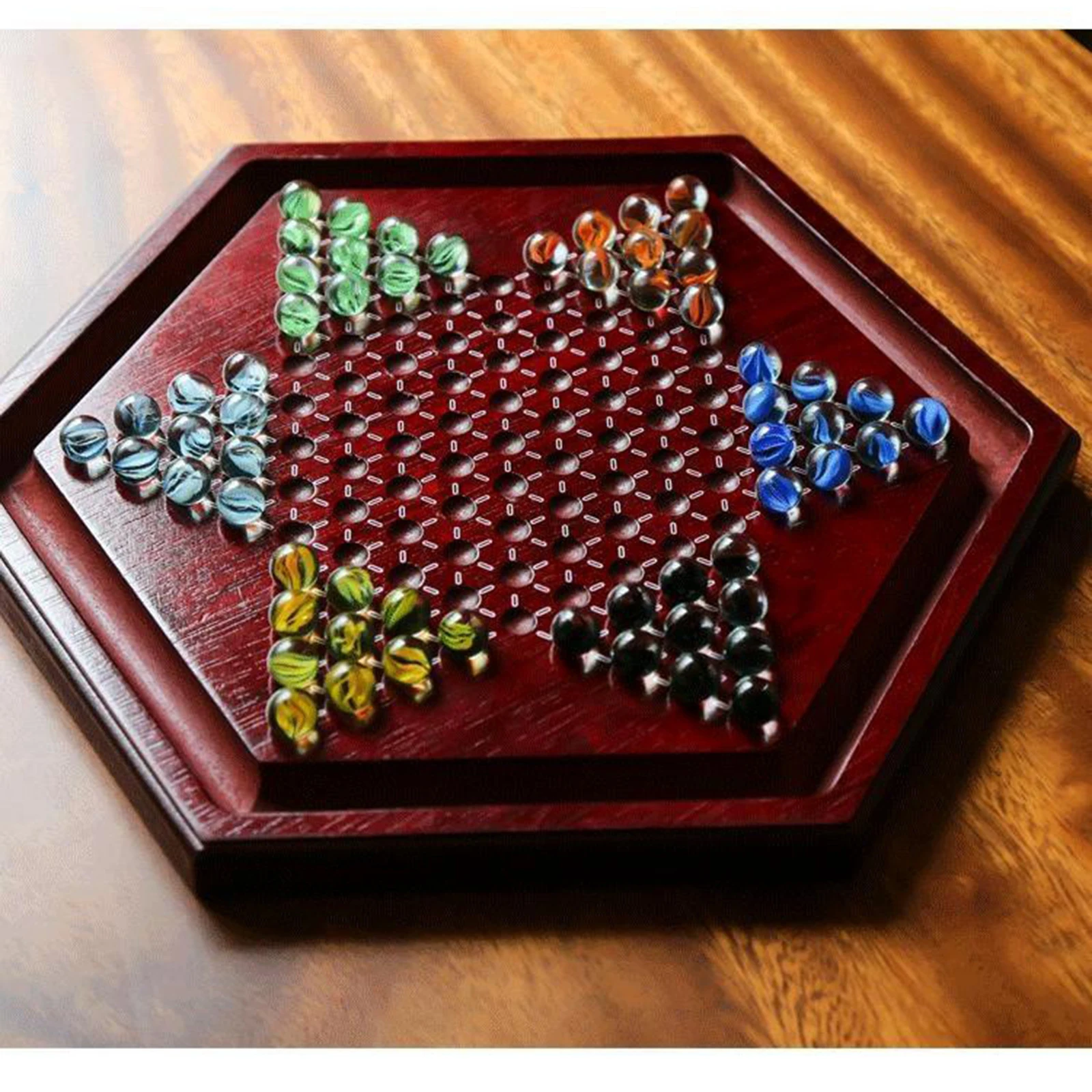 en Chinese Checkers Chessd Gl Pieces Party Game Collection Card Slot Storage Age - £144.70 GBP