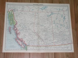 1924 Vintage Map Of British Columbia Alberta Saskatchewan / Canada / Alaska - £17.37 GBP