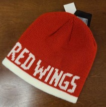 Mens Fan Favorite NHL Red Wings Red &White Winter Bean Hst Cap-New with Tags - $18.69