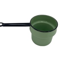 Vintage Enamelware 1 PC Double Boiler Pot MINT Green With Black Trim BOT... - £13.04 GBP