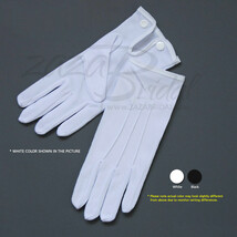 White &amp; Black Nylon Formal Men&#39;s Gloves with Snap Closure - Various Sizes - $11.99