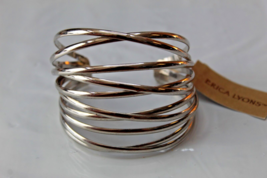 Erica Lyons Silver Tone Cuff Bracelet Lots O Bands - £13.50 GBP