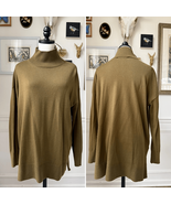 Loft Artichoke Green Mock Neck Fine Gauge Knit Sweater M - $25.20