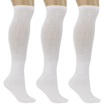 AWS/American Made White Diabetic Knee High Socks for Men with Full 3 Pairs (Sock - £12.80 GBP