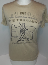 Vtg 1987 Adult M Oregon State Tournament Junior Baseball T-Shirt USA Ore... - $14.85