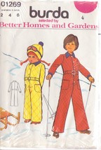 Burda Pattern 01269 Szs 2/4/6 Unisex Child's Snow Or Ski Suit (Hat Not Included) - $3.00