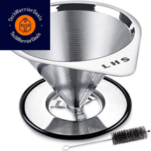 LHS Pour Over Coffee Dripper Stainless Steel 1-2 cups, fine mesh cups  - £22.17 GBP