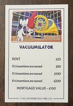 Monopoly Animaniacs 2019 Game Parts Replacement Title Deed Card “VACUUMI... - $2.99