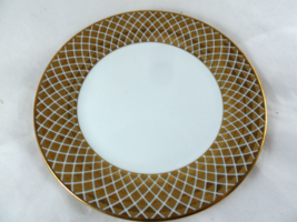 Ciroa Luxe Metalic Gold Dinner Plate + 7.5&quot; desert plate Excellent condi... - $41.57