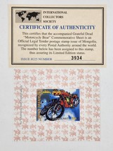 Vintage 1998 Grateful Dead Motorcycle Bear Postage Stamp / COA Perfect Condition - £15.50 GBP