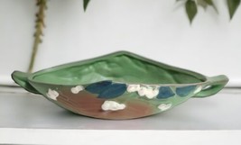 Vtg Roseville Pottery Green SNOWBERRY Handled Console Bowl 1BL1-10 REPRO... - $36.63