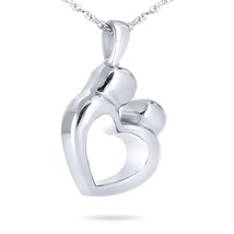 Family Heart Stainless Steel Pendant/Necklace Funeral Cremation Urn for Ashes - £47.20 GBP