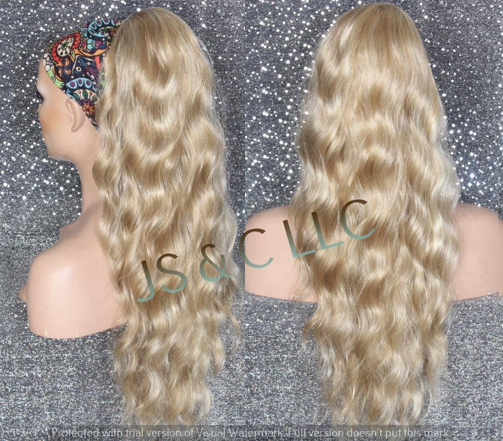 Silky Luxerious Extra Long Ponytail in Blonde mix slightly wavy comes wi... - $49.95
