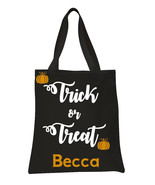 Personalized  Halloween Trick or Treat Bag Tote - $18.82 CAD