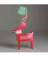 Festive Friends BROOKLYN Christmas Tree Deer Wooden Decoration Ornament ... - £4.65 GBP