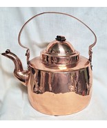 Large Vintage Copper Tea Kettle Professionally Polished Half Gallon Size - £58.97 GBP