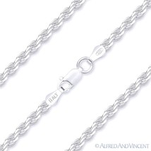 Twist-Rope 2mm Diamond-Cut Italian Chain Bracelet in .925 Italy Sterling Silver - £18.51 GBP+