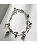 Brighton Tiny Charms Bracelet - Heart Crystal Pearl Cross - Retired - $412.77 MXN