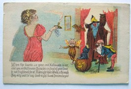 Halloween Postcard Gottschalk Series 5050 Weird Fairy Dwarf Witch Owl Fantasy - £61.66 GBP
