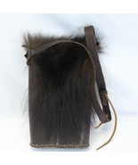 Handmade Buffalo Leather Purse Fur Flap Non Endangered Animals Handbag 9... - $166.59