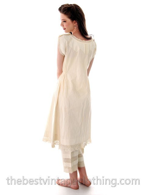 ANtique Rare Fancy Victorian Whites VTG Wedding Trousseau Set  5 PC  Sz Large Item image 8