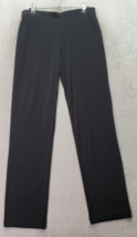 Clara Sun Woo Pants Women&#39;s Medium Black Polyester Elastic Waist Straigh... - £17.27 GBP