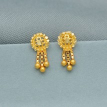 Dainty Small 20k Yellow Gold Stud Earrings, Handmade gold earrings for women, in - £100.71 GBP