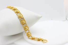 22kt 22k  gold flower bracelet thai  (7.5&quot;)  #AG - £998.21 GBP