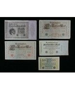 1910-1923 Allemagne 5-Notes Kit Empire 1000 Marques &amp; Weimar 500-10 Million - €49,40 EUR