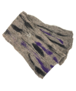 Wool Roving Wet Felted Scarf Handmade Purple Black Brown 70&quot; x 8&quot; - £11.81 GBP