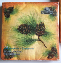 Paper Napkins Rivers Edge Pine Cone Lunch Dinner 2 pack 20 count 3 ply Rustic  - £19.59 GBP