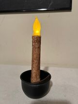 2 New Black metal Candle Holders with Timer Candles image 3
