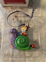 2002 Hallmark Keepsake Ornament Christmas Growth Chart Snail with Elf &amp; Ladybug - £7.90 GBP