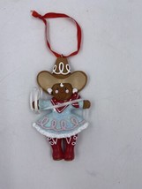 Gingerbread Cowgirl Christmas Ornament Glitter Dress Cowboy Hat Lasso Western - £7.56 GBP