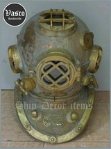 Vintage Diving Helmet Boston US Navy Heavy Divers Marine Scuba Copper Helmet 18&quot; - £912.24 GBP