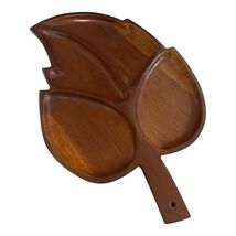 Vintage Haitian Mahogany Leaf-Shaped Divided Serving Tray Sidney Farber - $43.20