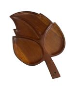 Vintage Haitian Mahogany Leaf-Shaped Divided Serving Tray Sidney Farber - $43.20