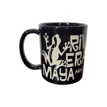 Riviera Maya Mexico Souvenir Ceramic Black Coffee Mug Frog - £13.58 GBP