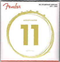 Fender 11- 80/20 Bronze Wound .011-.052 - 6 Acoustic Guitar Strings - £5.99 GBP