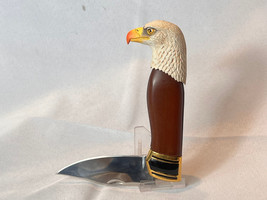 Bald Eagle Folding Knife Franklin Mint RB Carved Look Single Blade Bird Of Prey - $29.65