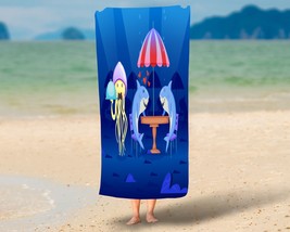 Two sharks, animals, Kids Beach  Bath Towel Swimming Pool ,Vacation Memento Gift - £18.33 GBP+