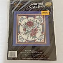 Golden Bee Counted Cross Stitch Kit “Oriental Peonies” 60451 - 16x16” NI... - $9.49