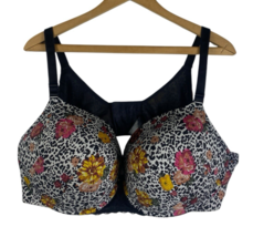 Torrid Bra Size 46C Black Gray Animal Print Floral Push Up Lightly Padded - $559.89 MXN