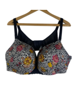 Torrid Bra Size 46C Black Gray Animal Print Floral Push Up Lightly Padded - $29.63