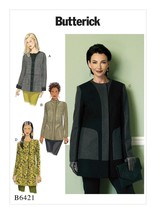 Butterick Sewing Pattern 6421 Collar &amp; Collarless Paneled Coats Size 14-22 - £6.66 GBP