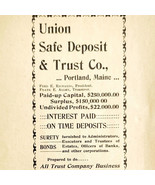 1906 Union Safe Deposit &amp; Trust Co Advertisement Banking Portland Maine ... - $24.99