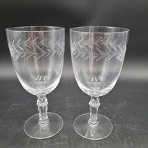 SET OF 2 Vintage Holly Clear (Stem 6030) by FOSTORIA Low Water Goblets 6... - $19.30