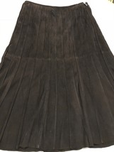 Lafayette 148 New York Women&#39;s Skirt Brown Suede Size 8 - £153.87 GBP