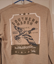 Mens Southern Marsh Duck In Flight Beige Jersey Knit  LS T Shirt  Size Small - £11.44 GBP
